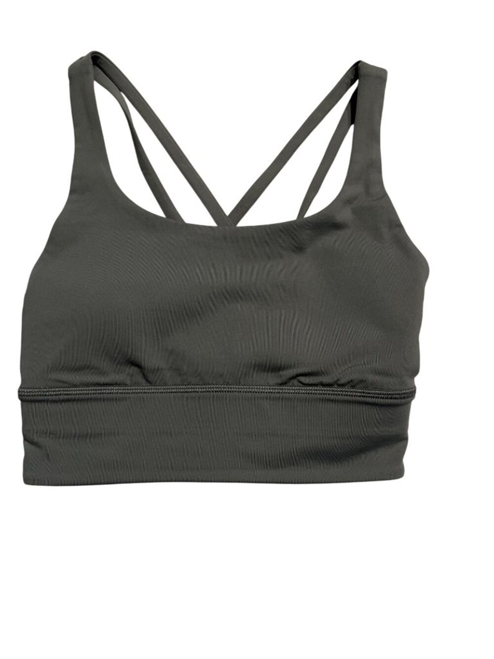 Lululemon Energy Longline Sports Bra B-D Cup Size 2 Palm Deco Strappy Back